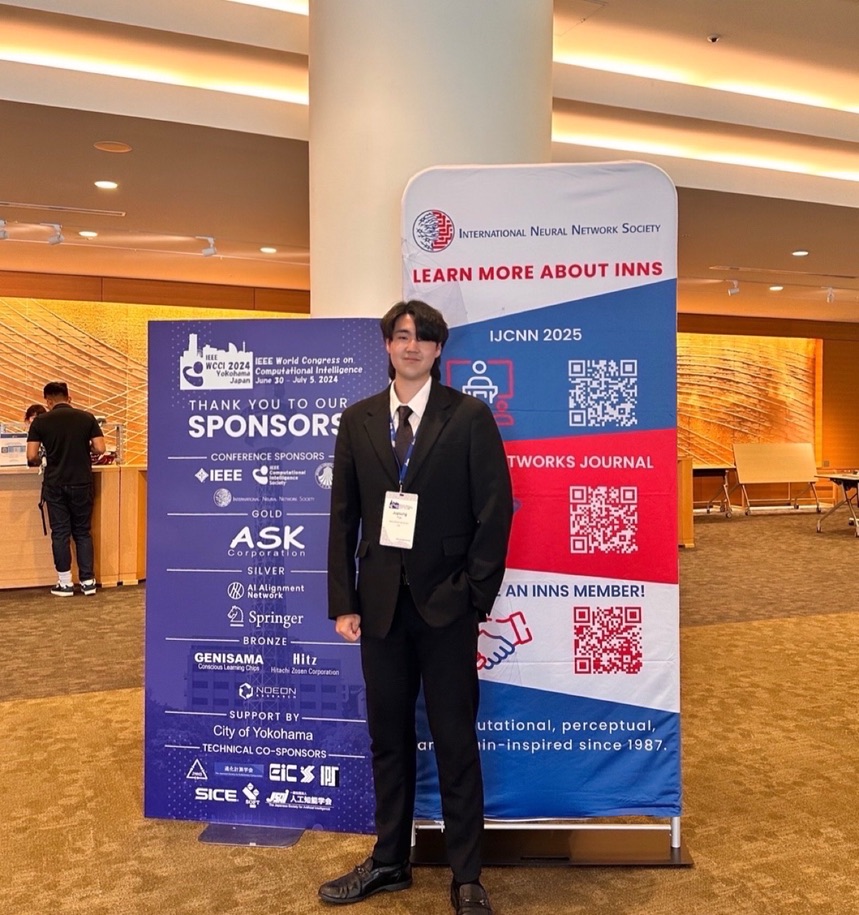 Vincent-Daniel Yun at the IJCNN 2024 conference display in Yokohama